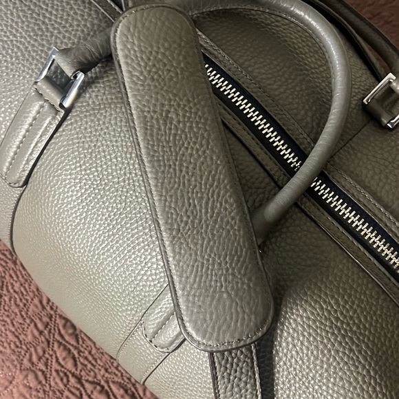 Uri Minkoff Wythe Gray Leather Weekender Duffle Bag - Picture 13 of 13